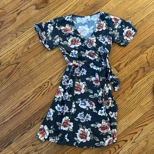 Vintage Inspired Floral Wrap Dress Size Small